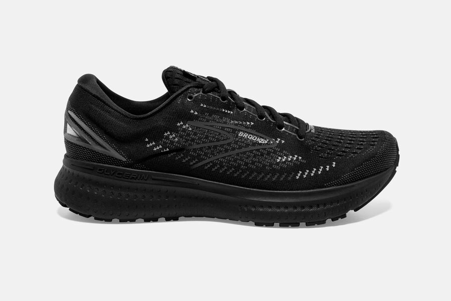 Glycerin 19 Road Brooks Running Shoes NZ Mens - Black - UWHMXT-908